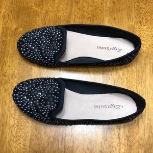Black Rhinestone Loafers
